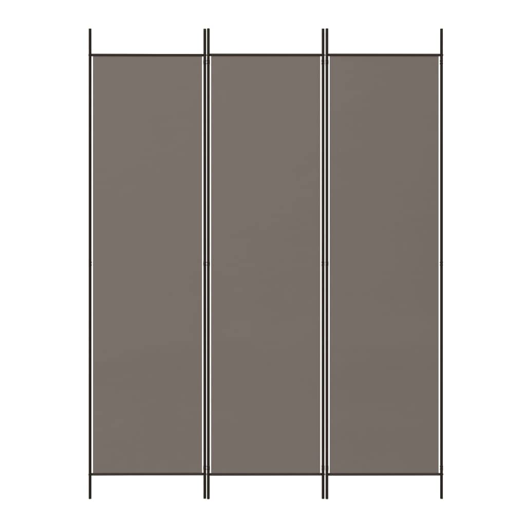 Divisorio a 3 pannelli, 150 x 220 cm, antracite, tessuto traspirante e resistente, design pieghevole, facile da montare, ideale per separare gli spazi interni,