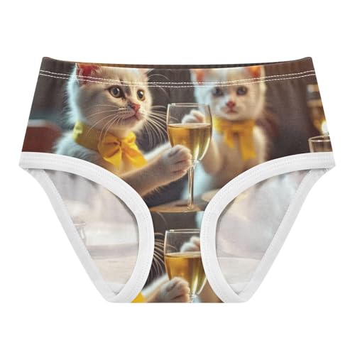 Drinking Cat Panties Little Girl Toddler Girls Underwear Cotton Florals Kids Undies Briefs 2t