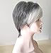 Royalfirst Wigs for Women Short Hair Gray White Mixed Color Natural Hair wigs + Free Wig cap New