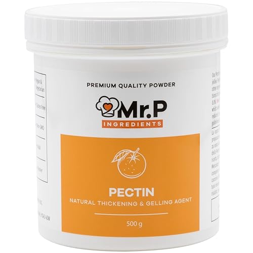 Mr.P Ingredients Pectin 500g NH Powder Ideal for Jams Marmalades Chutney Fruit Jellies Fruit Compote Gelling Agent Vegan Vegetarian Halal Kosher Gluten Free (Recyclable Pot)