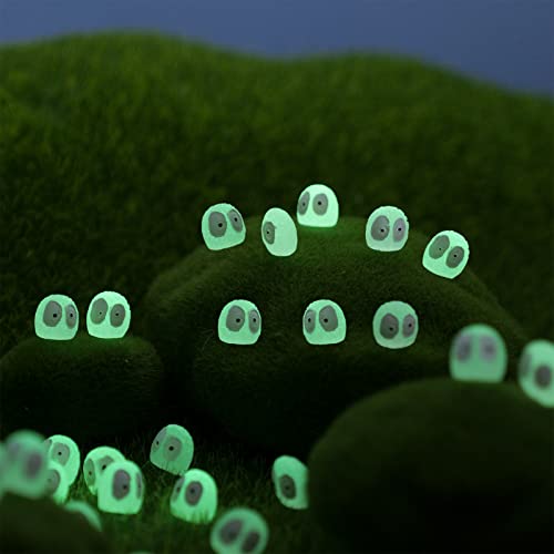100Pcs Glow In The Dark Little Briquettes Elves Garden Miniatures Accessories Luminous Forest Elves Resin Fairy Garden Micro Landscape Doll Accessories For Gnomes Garden Outdoor Patio Lawn Yard Decor #TOP2