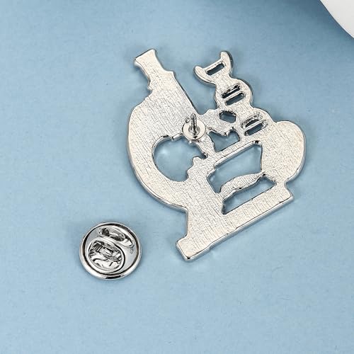 Image of Science and Medical Microscope Brooch,Colorful Enamel Lab Pin Jewelry for Scientists Laboratory Enthusiasts Badge Gifts