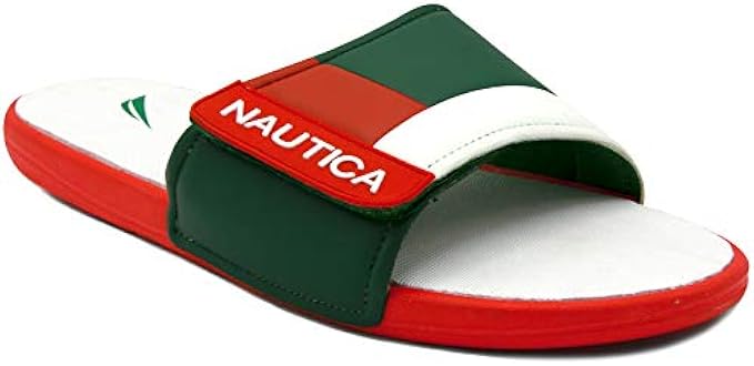 Nautica Men's Athletic Slide, Adjustable Straps Comfort Sandal-(Wide/Medium Width)