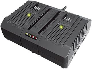 WORX WA3883 podwójna ładowarka  równoczesne ładowanie 2 akumulatorów WORX 20 V  prąd ładowania 4 A  2 tryby ładowania  do wszystkich PowerShare