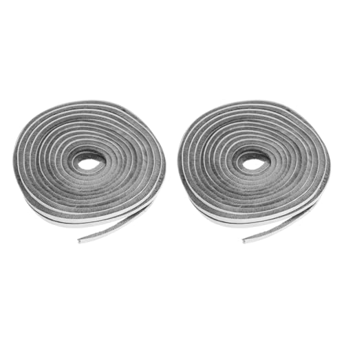 sourcing map 2pcs Weather Stripping Brush 33ft 394" 10m x 7mm Polyester Fiber Self-Adhesive Pile Seal Strip for 4-6mm Gap Sliding Windows Doors Windproof Frost Dust Proof, Grey
