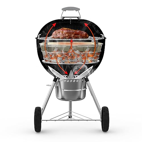 Onlyfire Rookbox Kit met Roestvrijstalen Houtskoolmand, Hitteafleider en 4 Steunhaken, BBQ Smoker Box voor Weber 57 cm/22