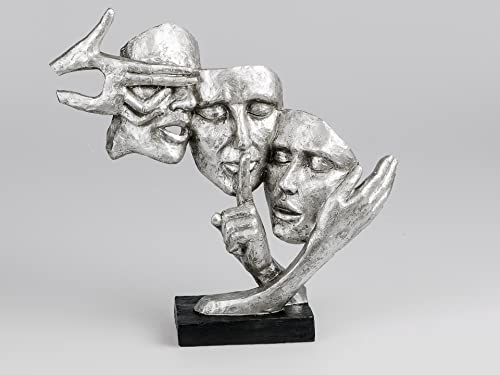 Exclusif Buste décoratif Sculpture Paire en céramique Noir/argent Hauteur 37cm