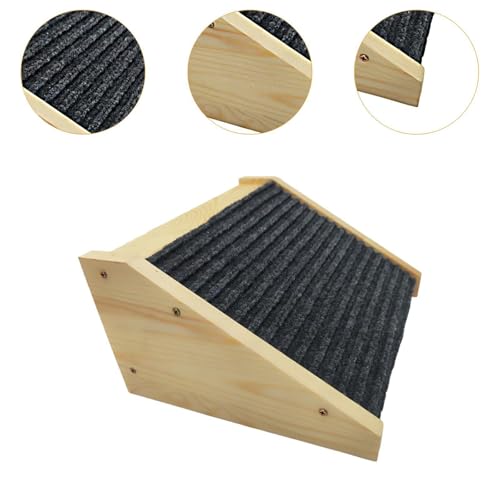 kowaku Hundetreppe 35cm Hunderampe für kleine Hunde, Haustiertreppe mit Rutschfester Trittmatte, Hunde Treppen aus Holz, Katzentreppe für Bett, Sofa, Couch und Auto, 25 cm x 30 cm x 15 cm, Stil a