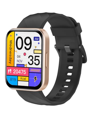 RUIMEN スマートウォッチ iPhone アンドロイド 対応 通話機能付き Smart Watch 1.85インチ大画面 レディース メンズ 腕時計 100+種類運動モード ゲーム 生理周期管理 Gmail/着信&メッセージ通知 スマホ探す 天気予報