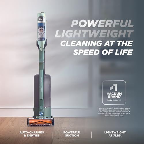 Image of Shark PowerDetect Speed Plus Clean & Empty | Cordless Stick Vacuum Cleaner with Auto-Empty | Lightweight | Exclusive Pet Hair Accessories | Carpet, Hard Floors | 60-Min Runtime | Frosted Sage | IA3243