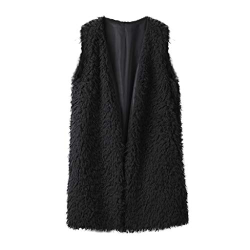 Sherpa Jacket Women Fleece Vests Outerwear Long Cardigan Winter Coats Faux Fur Casual Sherpa Open Front Sweater Vests With Pockets Sleeveless Warm Fuzzy Oversized Hoodies Tops Tunic(C Black,X-Large) #TOP2