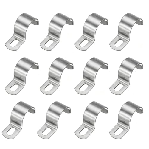 PATIKIL 1" (25mm) Rigid Pipe Strap, 12 Cs 304 Stainless Steel Conduit Clamp