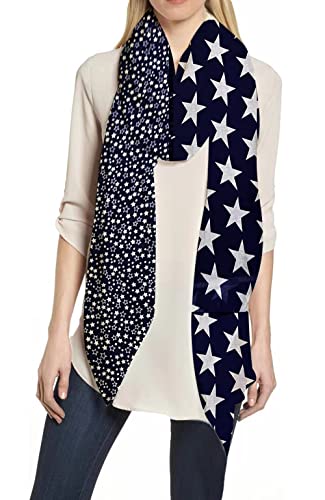 Lina & Lily Star Print Women's Scarf Shawl Wrap Lightweight Spring Fall Winter