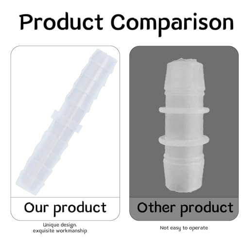 10 Stück Schlauchverbinder 6mm,Kunststoff Schlauchtülle,Mender Verbindungsstück,Schlauchtülle Fitting Gerade Joint Adapter,Schlauchanschluss Rohrverbinder,Gleich Widerhaken für (6-6mm gerade durch)