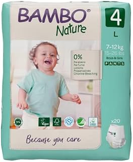 Bambo Nature Premium Training Pants, Pull Ups, Eco-Friendly Potty Training Pants, Training Nappy Pants, Secure & Comfortable, Discreet Pants For Active Day & Comfy Night's Sleep - Size 4 / L, 20PK