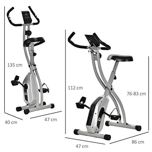 HOMCOM Heimtrainer X-Bike Fahrradtrainer mit 8 stufig einstellbarem Magnetwiderstand faltbares Fitnessfahrrad… – Bild 4