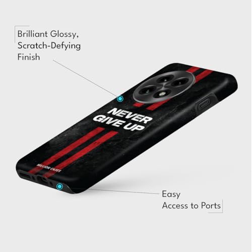 Image of MILLION CASES Back Cover Case for OnePlus 12 Scratch Resistant Anti-Slip Polycarbonate Shockproof Protective Durable Never Give Up Crystal Case for Men & Boys