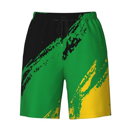 Jamaica Flag Color (5) Beach Shorts Beachwear Board Short Swim Trunks for Men