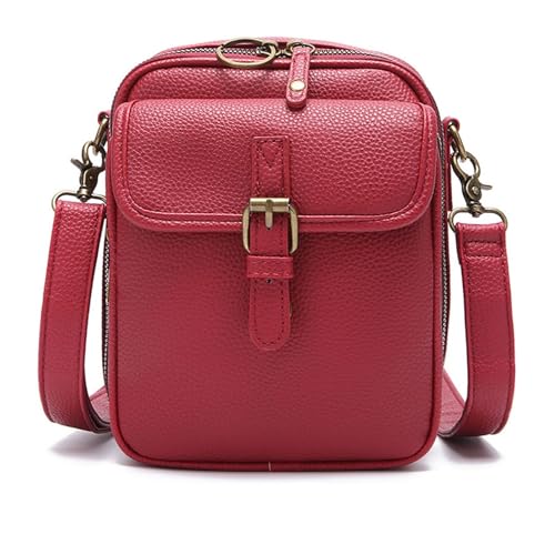 Collaboraten1 Crossbody Leather Bag, Collaborateam Urvashi Collaboration Tojoyride Shoulder Bags for Women, Built in Wallet(Red)