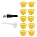 Kapsułka kawy wielokrotnego użytku filtr do kawy wielokrotnego użytku z łyżeczką do kawy, pędzel kompatybilny z ekspresem Dolce Gusto, żółty(Ten Pack)