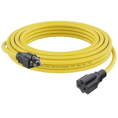 FIRMERST 20 AMP 50 FT 12 Gauge Extension Cord NEMA 6-20P to 6-20R 250 Volt