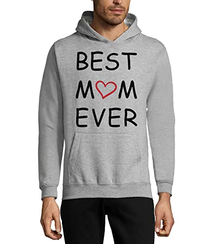 Sweat à capuche en coton gris haut de gamme avec broderie cœœur rouge élégante