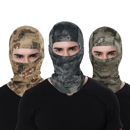 Image of 6PCS Camo Face Mask Ski Mask Motorcycle Balaclava Full Face Mask Windproof UV Protection Cover Men Women Outdoor