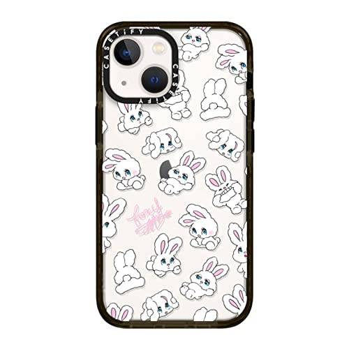 CASETiFY インパクトケース iPhone 13 Mini - Bunnies by foxy illustrations - クリア ブラック