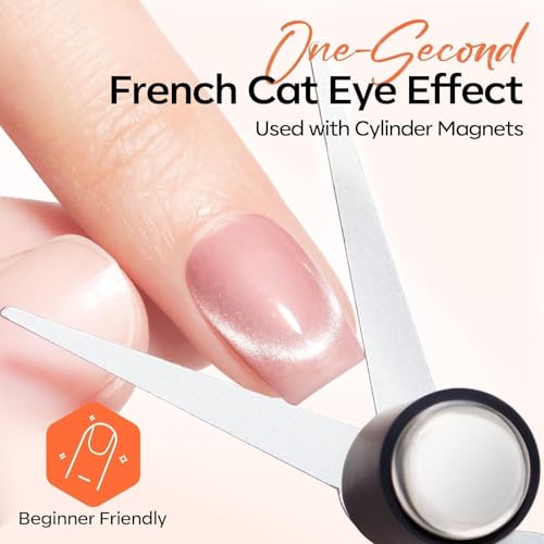 Image of modelones Cat Eye Magnet Set for Nails, Heart Cat-Eye Scissor-Shaped Magnets Tool, 2 IN One Cylinder Cat Eye Magnet with Ball Magnets, French & Black Hole Nail Magnet Guides for Cat-Eye Nail Effect