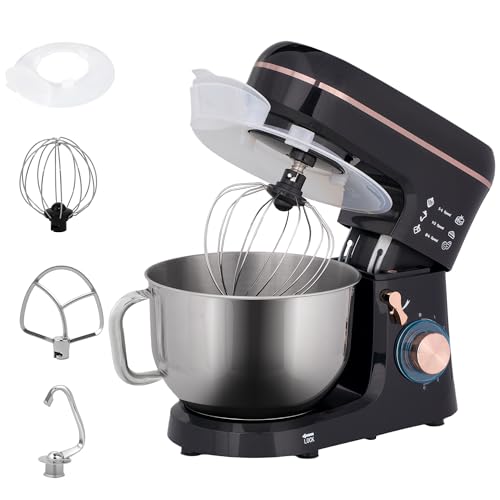 HOMCOM Stand Mixer, 5L Food Mixer for Baking, 6 Speeds and Pulse Setting, 1400W Cake Electric...