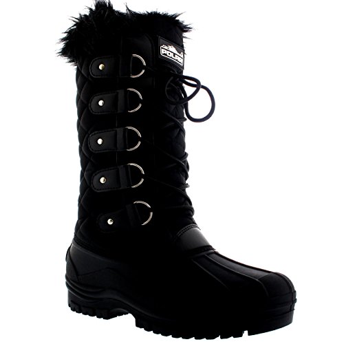 Polar Womens Waterproof Tactical Mountain Walking Snow Knee Boots - Black - Us10/Eu41 - Yc0356 #TOP2