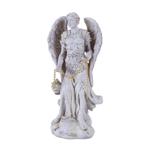 Archange Saint Sealtiel figurine blanche de collection en résine