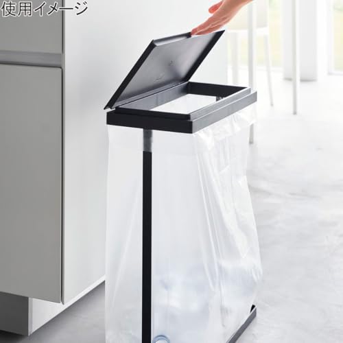 Soporte para bolsa de basura 15.7 gal con tapa negro miniatura 6