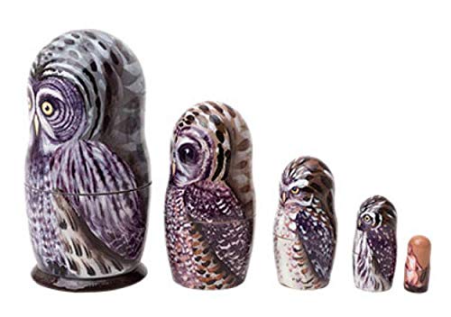 Golden Cockerel Great Grey Owl Nesting Doll 5pc./4