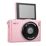 Annadue 4K-Digitalkamera, Einstiegskamera mit 2,4-Zoll-Klappbildschirm, 64-Megapixel-Sensor, 16-fachem Digitalzoom, Autofokus, Integriertem LED-Blitz, Perfekt für die Fotografie (PINK)