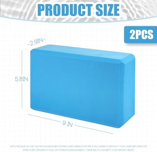 Image of High Density Yoga Block Bricks - Support for Poses & Meditation Set of 2 For Men Women Foaming Pilates Fitness Stretching Aid, Balance, Health, Sports, Gym Exercise (Multicolor)