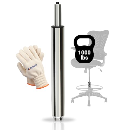 Rythalix 17 Inches-27 Inches Extra Long Gas Lift Cylinder Tube for Bar Stool - 10'' Stroke, Heavy Duty 1000lbs Class 4 Hydraulic Pneumatic Cylinder Shock Piston Fit for Sinking Drafting Chair