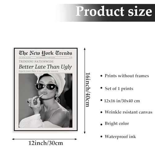 Affiche vintage toile 30x42 noir & blanc Yotlein