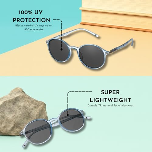 Image of ENRICO Classic Round Polarized Glasses for Men & Women | Full Rim Round Stylish Polarised Sunglasses Man & Women |100% UV Protected