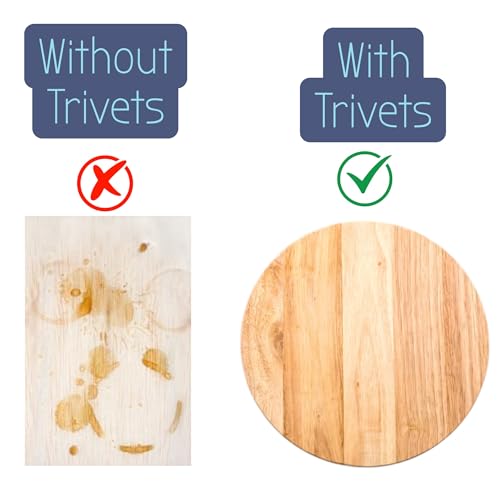 Image of SereneHomes Triangular Trivets for Hot Pots - Dining Table Accessories | Heat Resistant Pads & Kitchen Slab Mats | Set of 3 Fancy Kitchen Coasters (Pista Green, 20 cm)