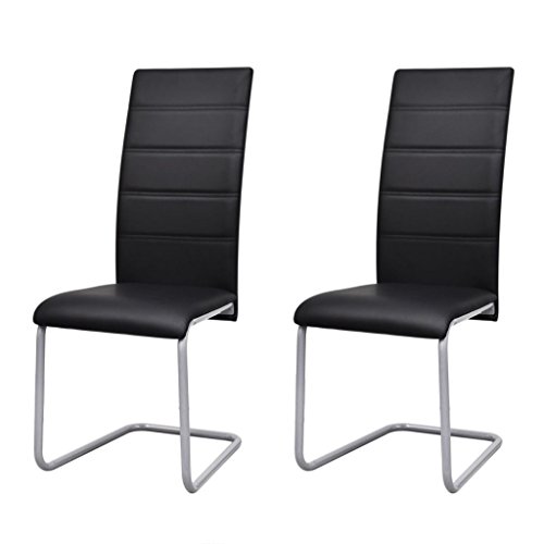 Chaises à manger cantilever noir Tidyard pour salle à manger moderne
