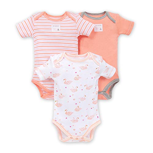 Image of Burt's Bees Baby Baby Bodysuits, 3-Pack Long & Short-Sleeve One-Pieces, 100% Organic Cotton