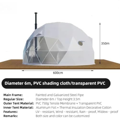 Luxury Glamping Dome Tent Geodesic Dome House Outdoor Shelter Camping Cabin Transparent Dome Tent Resort Retreat Garden Room - Image 6