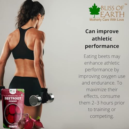 Bliss of Earth 500gm Beetroot Powder For Juice Eating Face Skin Whitening, Natural Dehydrated Chukundar Powder