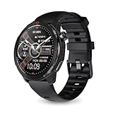 Bettdow SmartWatch, relogio smartwatch com GPS, tela AMOLED de alta definição de 1,43' Ecrã tátil, à prova d'água 3ATM, relogio smartwatch feminino e masculino, com 120+ Modos Esportivos (preto)