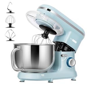 VIVOHOME Stand Mixer, 660W 10 Speed 6 Quart Tilt-Head Kitchen Electric Food Mixer with Beater, Dough Hook, Wire Whip and Egg Separator, Blue