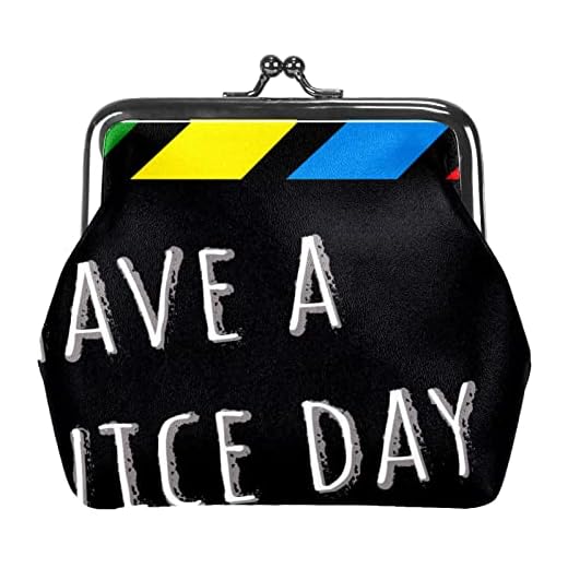 nakw88 Veganskt läder myntväska bytesväska vintage plånbok med tryck för kvinnor flickor svart clapboard ha en trevlig dag
