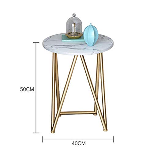 Petite table basse ronde de salon en marbre et bout de canapé