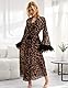 comeondear Morgenmantel Damen Sexy Lang Bademantel Leopard mit Federn Tüll Kimono Robe Große Größen Dessous Reizwäsche Curvy Nachtwäsche Frauen Mollige Babydoll Negligee Nachtmantel(Leopard,M)