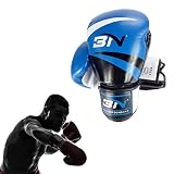 Lidylinashop Box Handschuh Herren Boxhandschuhe Kinder PU Leather Boxing Gloves Junior Boxing Gloves Sparring Gloves Workout Boxing Gloves Adult Boxing Gloves Blue,8oz